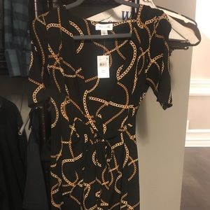 Brand new maternity black/gold chain dress size S